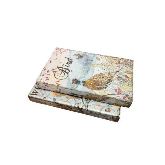 Decorative Book Shaped Storage Box Set With Bird Design - Picture 1 of 7